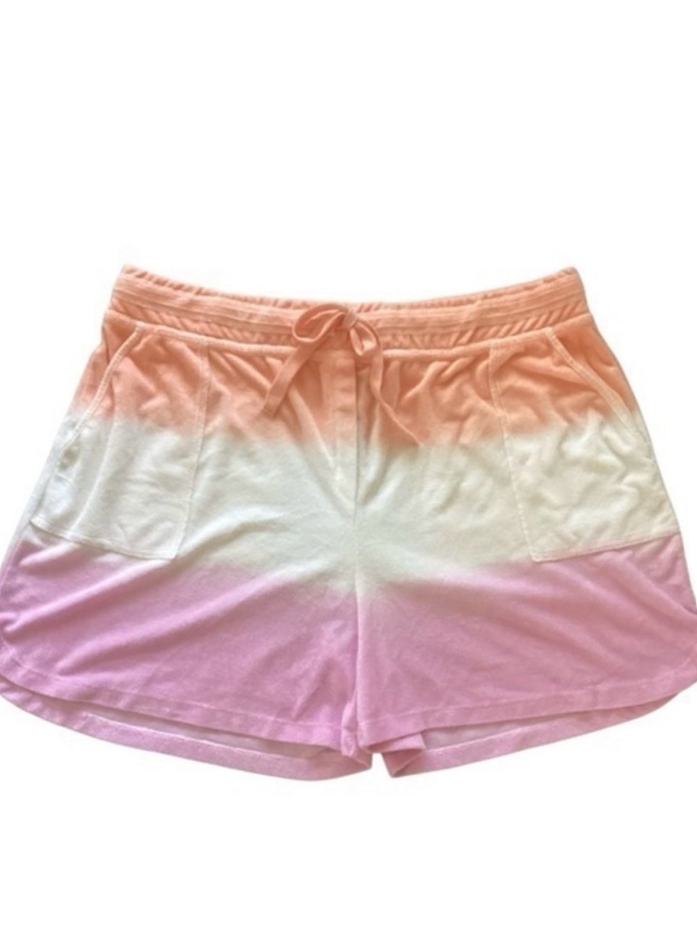 Black Tape Ombre Peach Cream Pink Athletic Lounge Shorts NWT Terrycloth